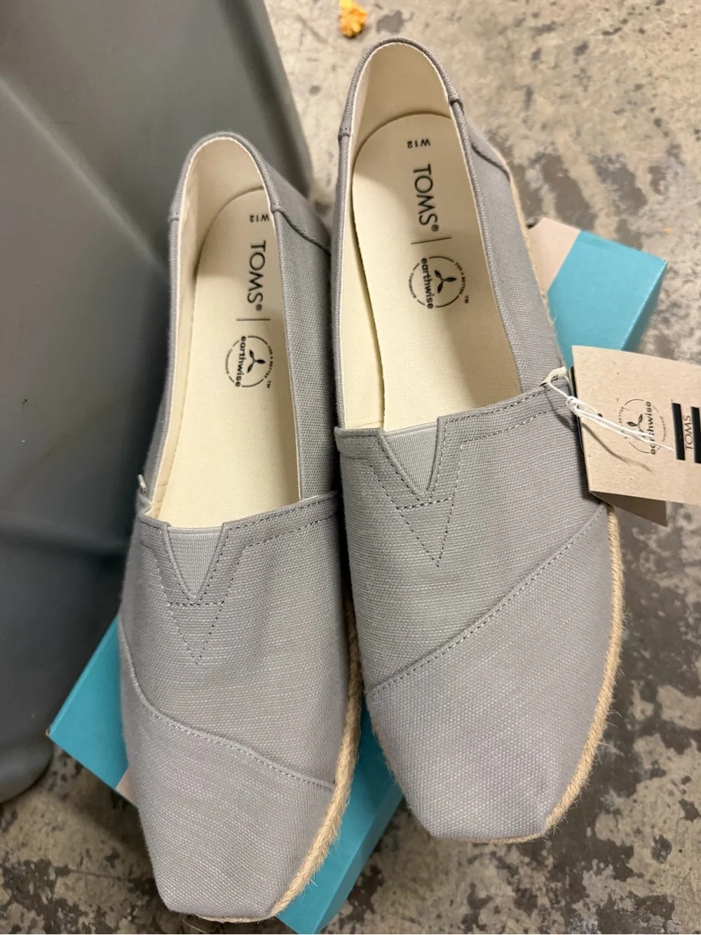 TOMS Women's Grey Canvas Slip-Ons